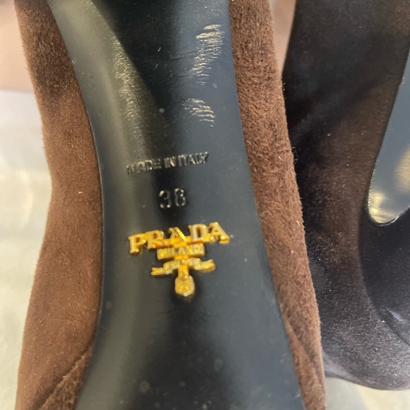 Prada Brown Booties with Buckle Sz 38 - Picture 7 of 8
